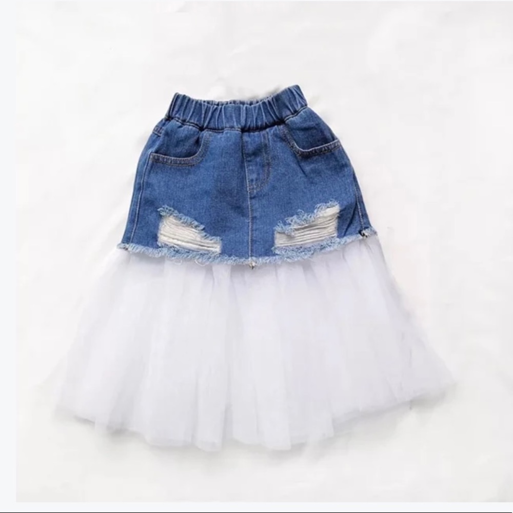 tulle Jean Skirt